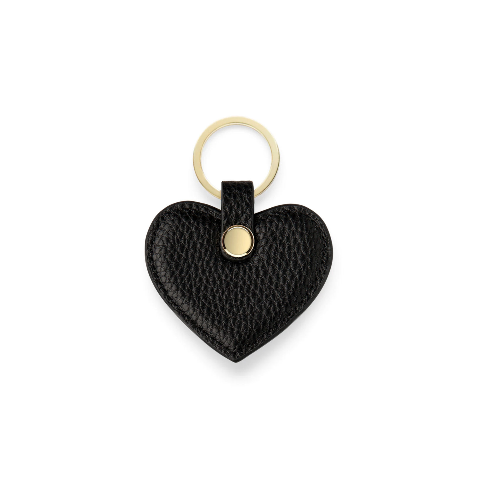 Heart Keyring - Black Pebble Leather