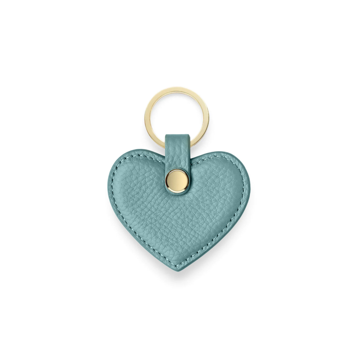 Heart Keyring - Green Pebble Leather