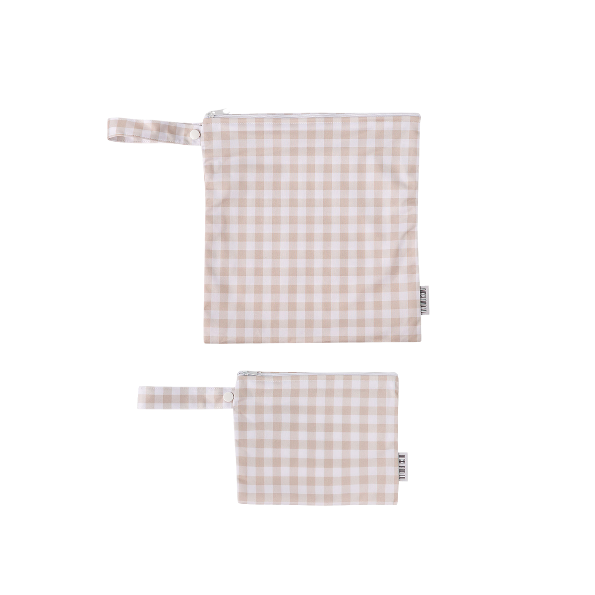 Wet Bag Set 3 Piece - Beige Gingham