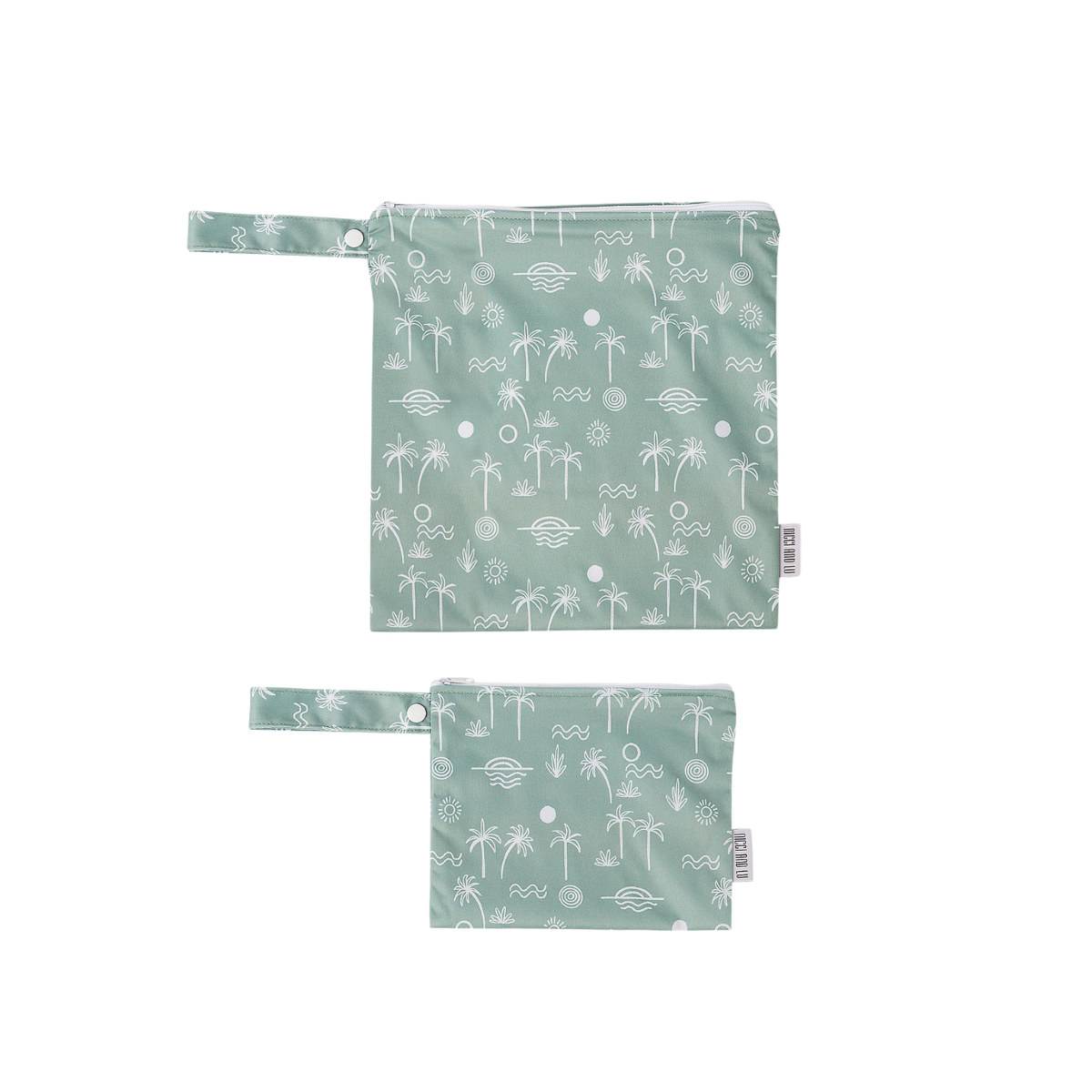 Wet Bag Set 3 Piece - Green Palm Trees