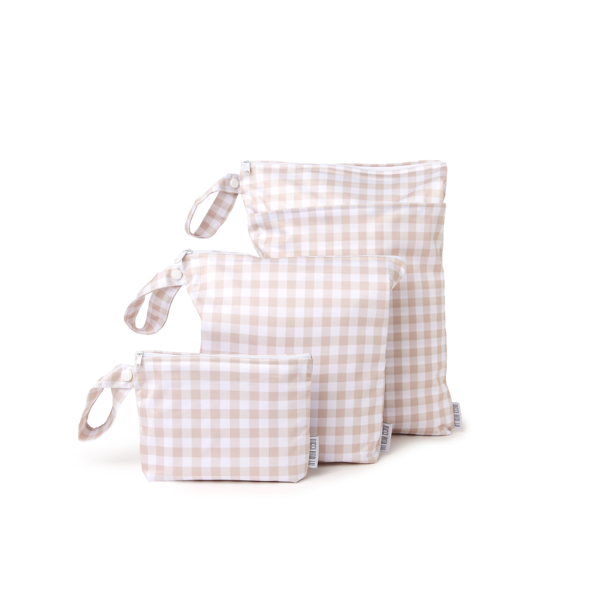 Wet Bag Set 3 Piece - Beige Gingham