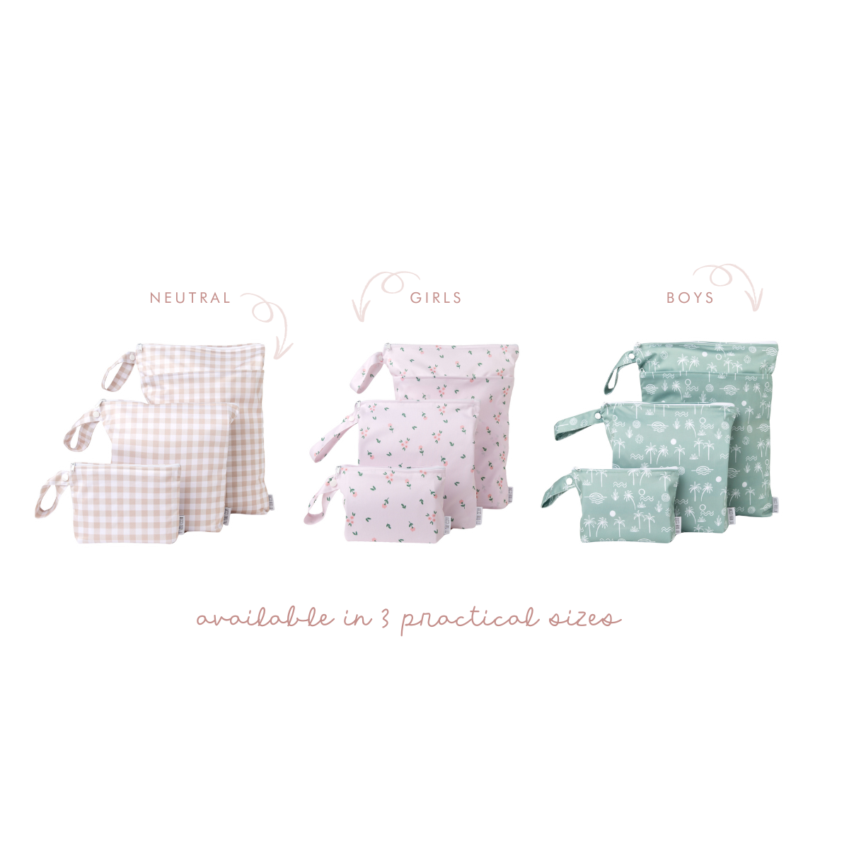 Wet Bag Set 3 Piece - Lilac Gingham