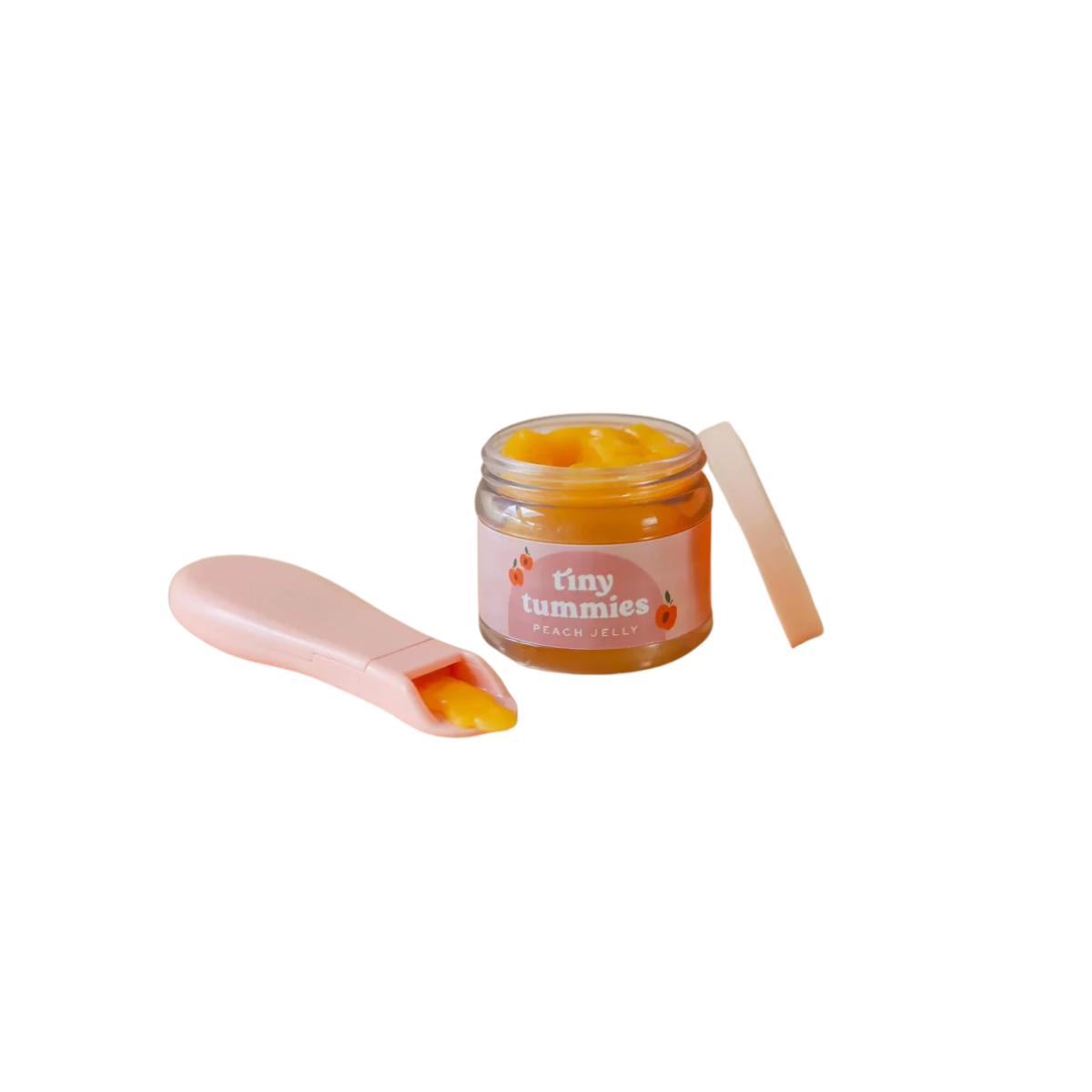 Tiny Tummies Peach Jelly Food Jar and Spoon Set