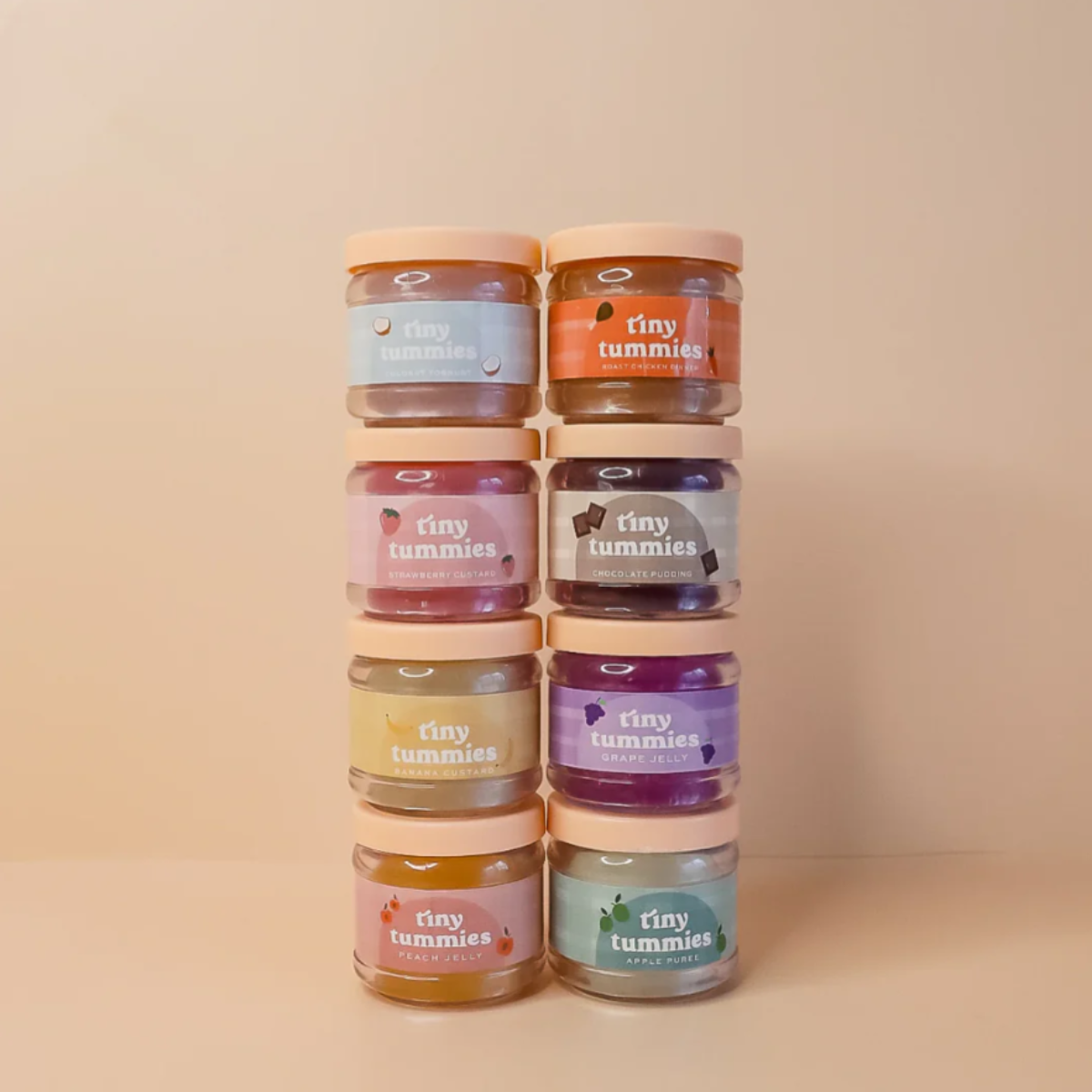 Tiny Tummies Peach Jelly Food Jar and Spoon Set