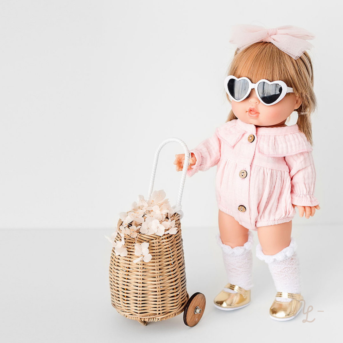 Doll Clothing - Daisy Muslin Playsuit- Cotton Candy