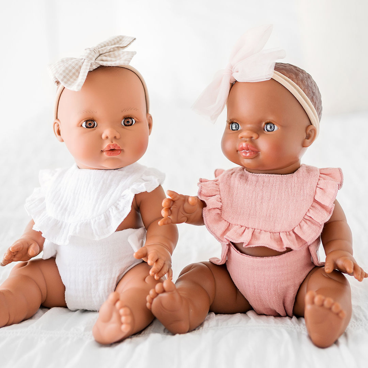 Doll Clothing - Doll Frill Bib Muslin - Ivory