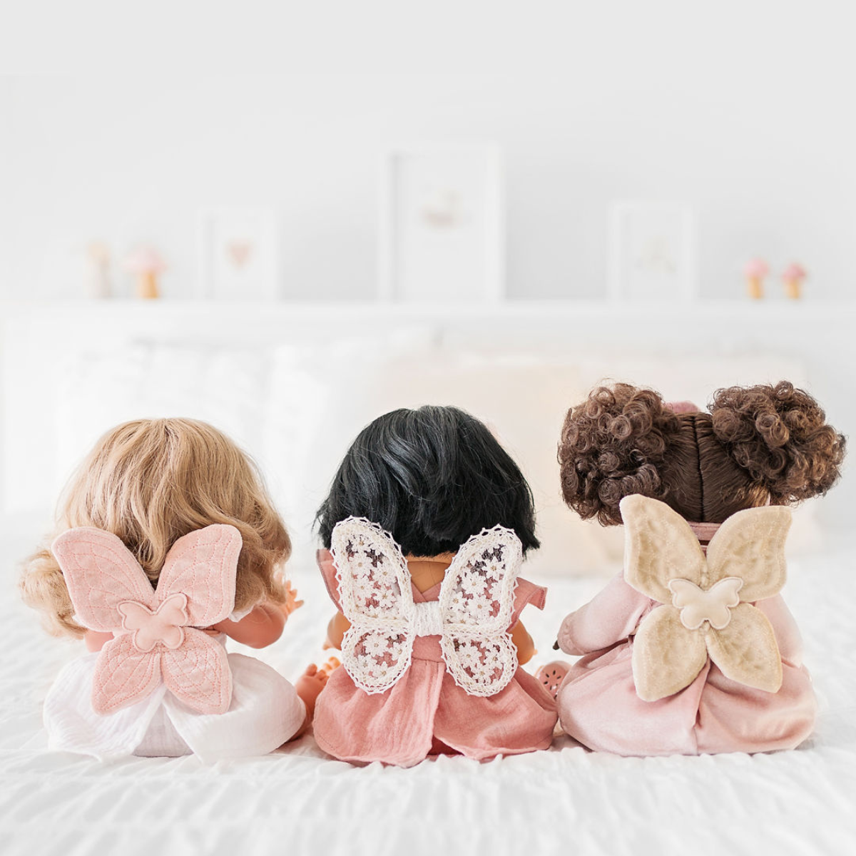 Doll Accessories - Velvet Fairy Wings- Ballet Pink