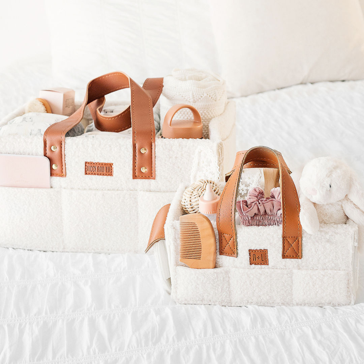 Mini Doll Nappy Caddy - Ivory