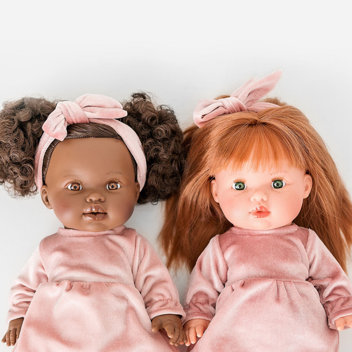 Doll Clothing - Mae Velvet Dress- Rose Blush