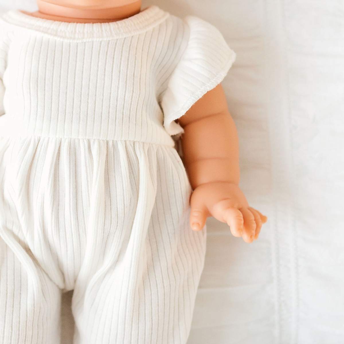 Doll Clothing - Lily Ribbed Jumpsuit - Ivory