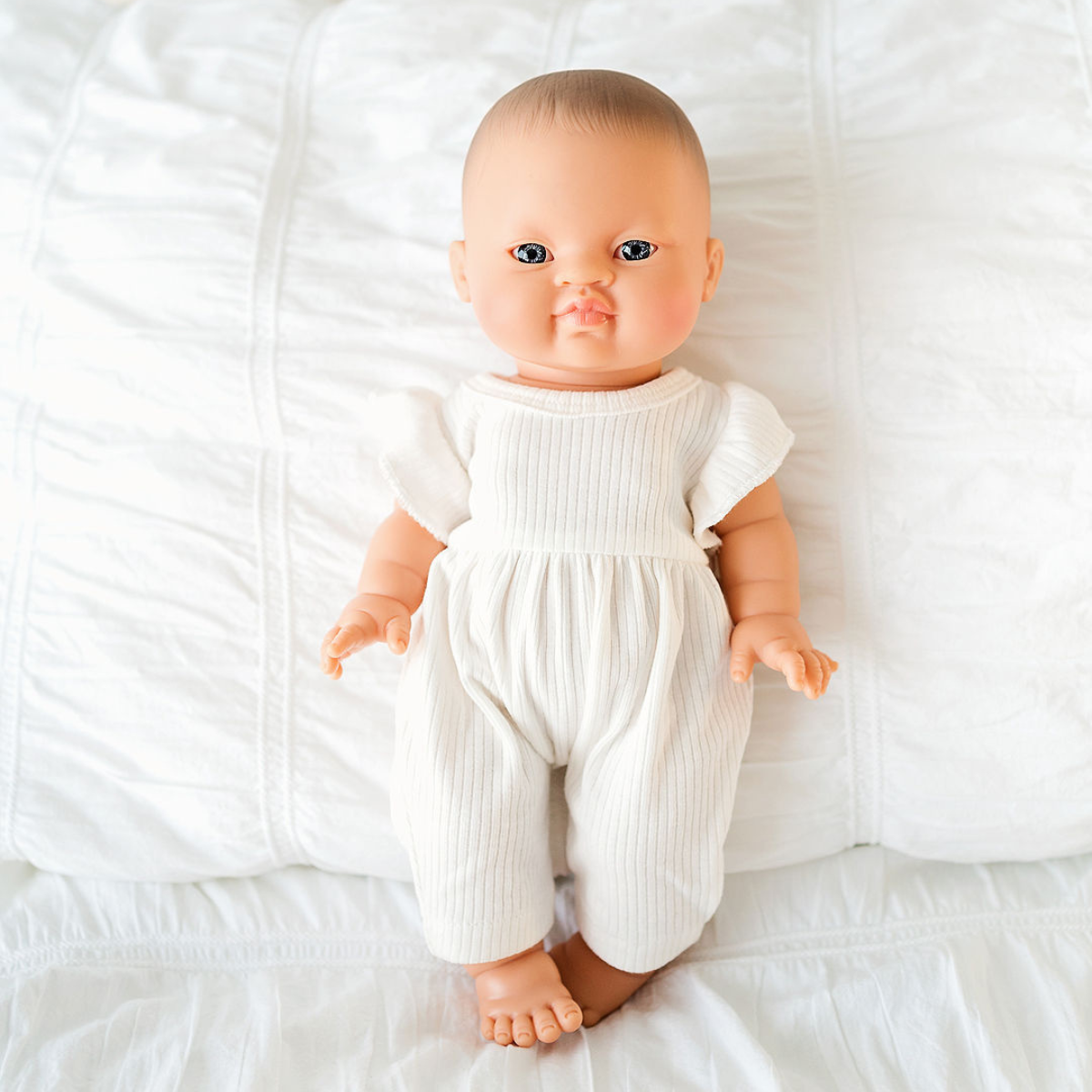 Doll Clothing - Lily Ribbed Jumpsuit - Ivory