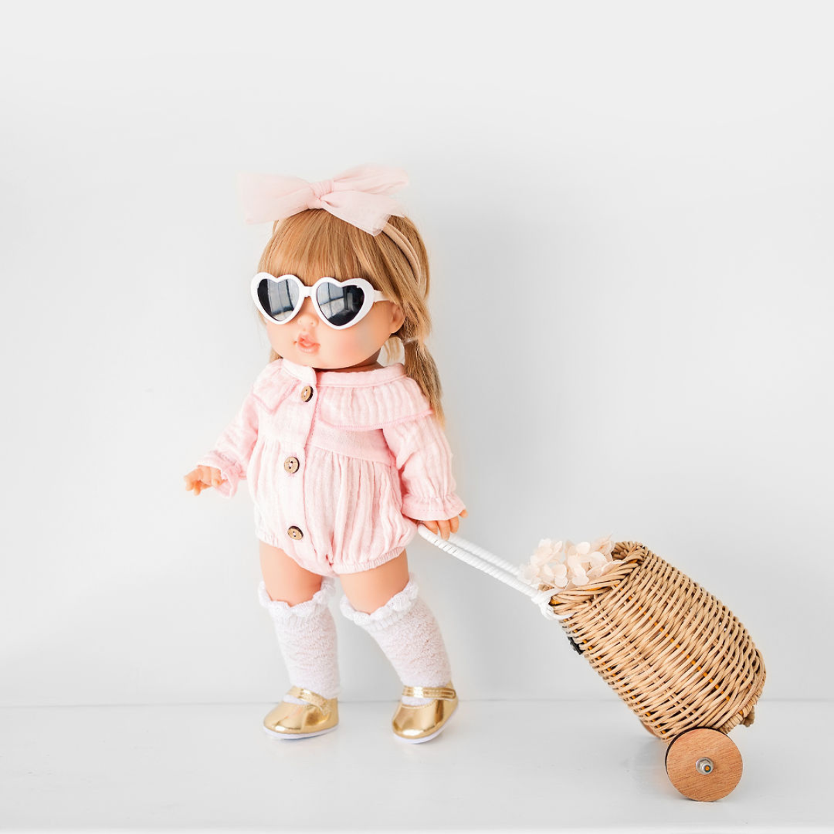 Heart Shaped Doll Sunglasses for 34cm Dolls - White