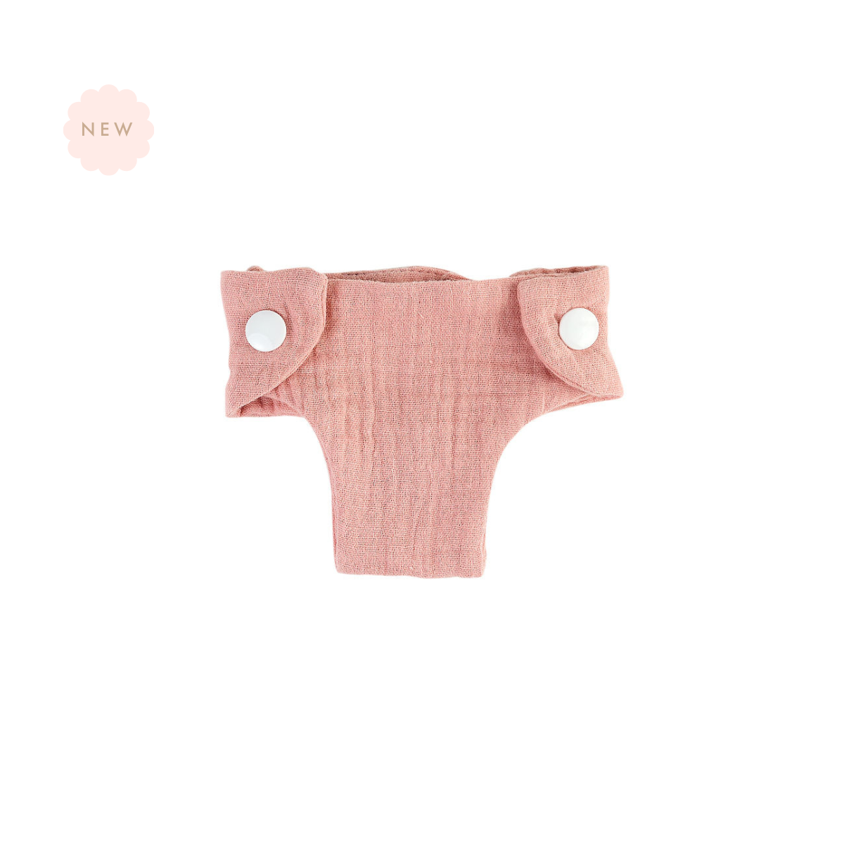Doll Clothing - Doll Nappy Muslin - Rose Blush