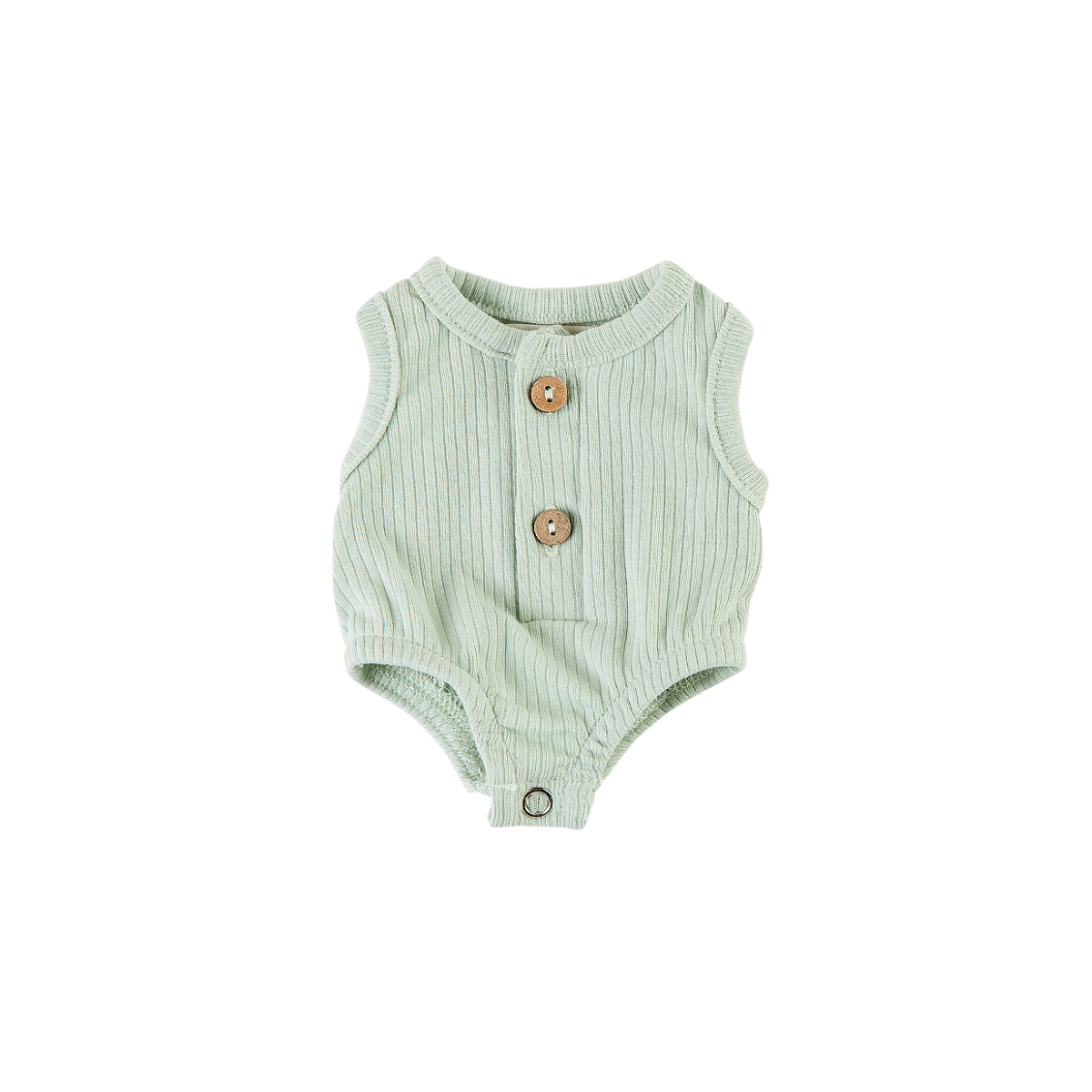 Doll Clothing - Luca Ribbed Bubble Romper - Sage