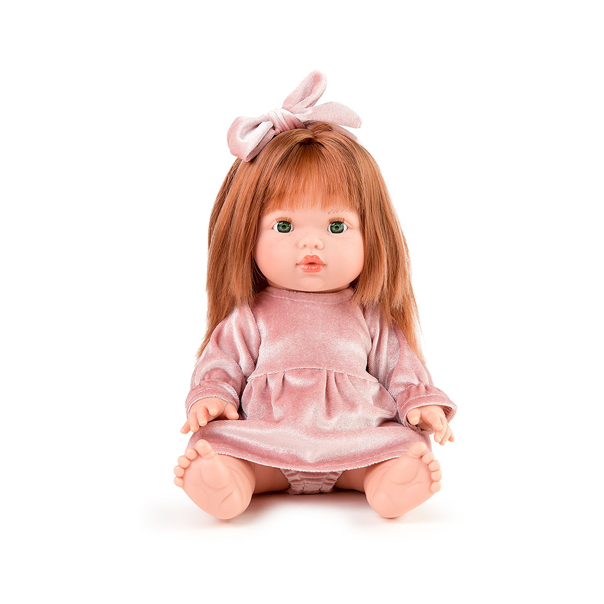 Doll Clothing - Mae Velvet Dress- Rose Blush