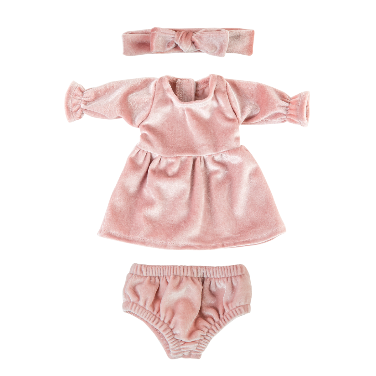 Doll Clothing - Mae Velvet Dress- Rose Blush