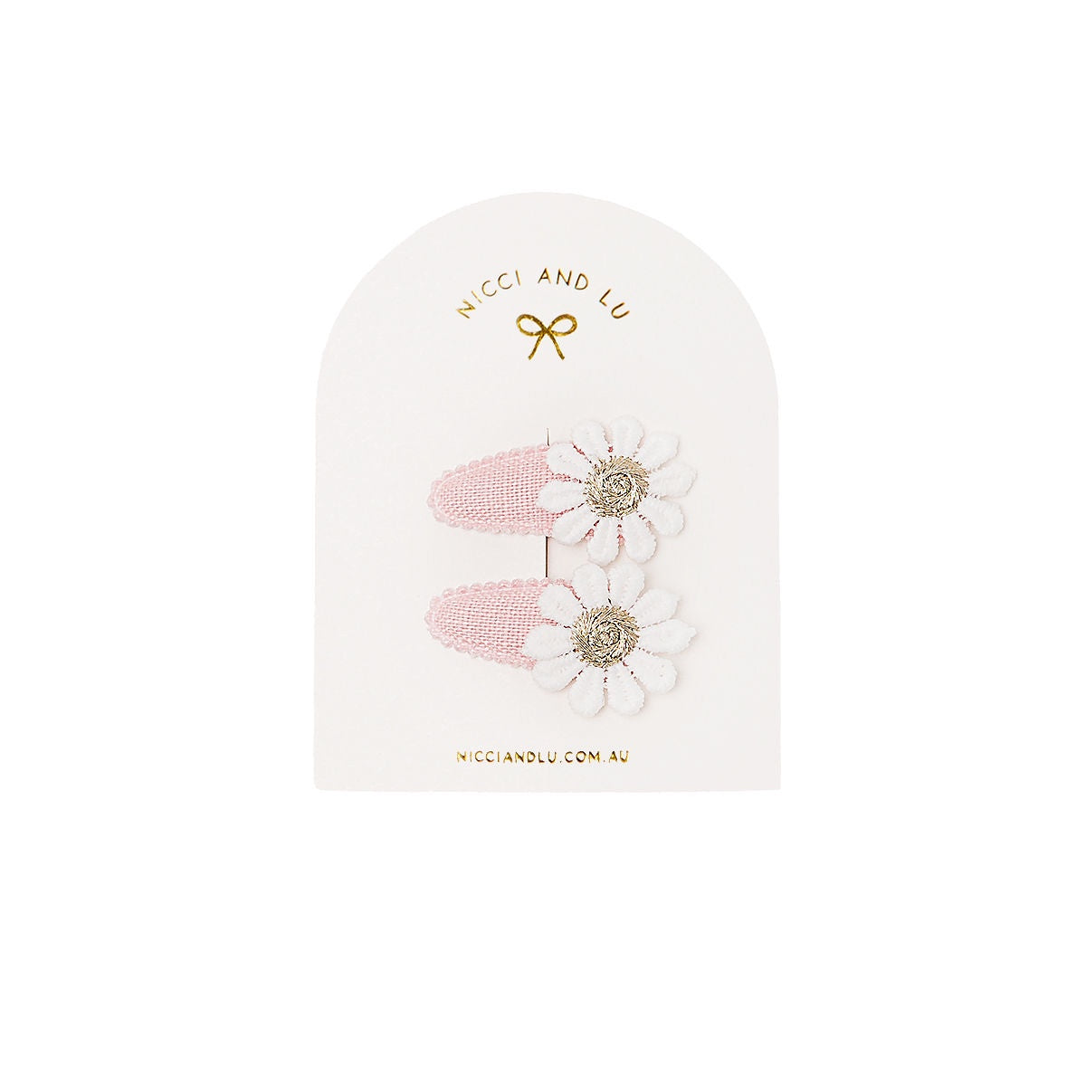 Mini Daisy Snap Clips - Pink Linen
