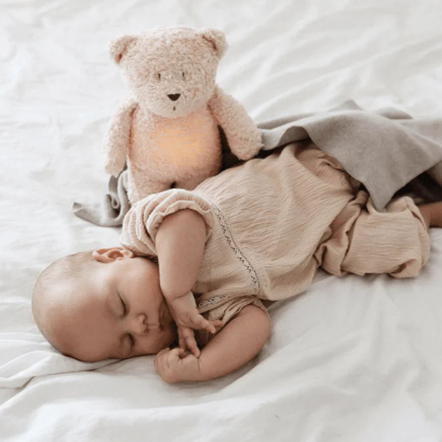 Moonie Organic Humming Bear with Lamp - Rose