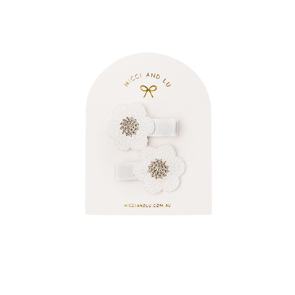 Daisy Clips Set - White & Gold