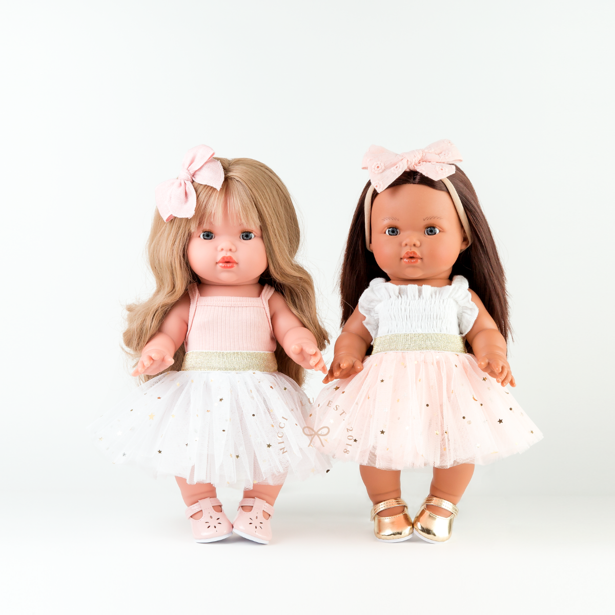 Doll Clothes + Outfits - Doll Tulle Tutu Skirt fits 34-38cm Dolls - Peach for Mini Colettos, Minikane + Miniland Dolls (Copy)