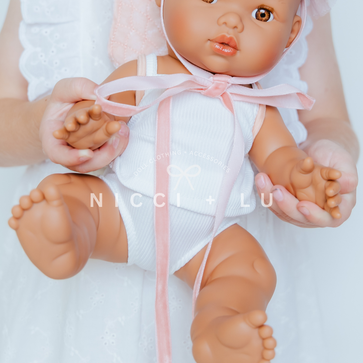 Doll Clothing - Isla Singlet + Undies Set for 34cm Dolls - Ivory