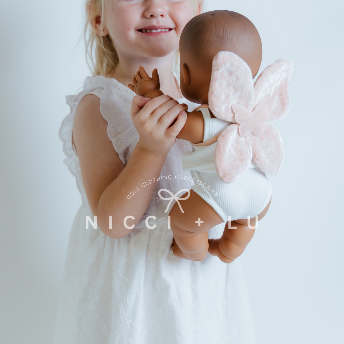 Ballet Pink Velvet Fairy Wings – Doll Accessories