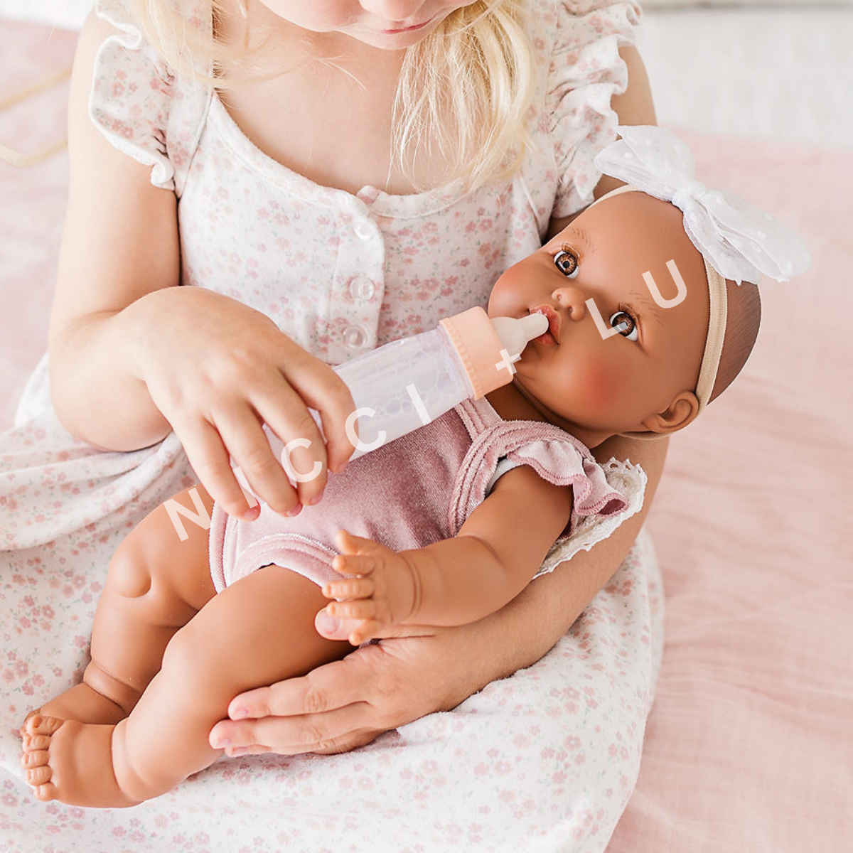 Doll Clothes - Luna Velvet Flutter Singlet for 34cm Dolls - Rose Blush