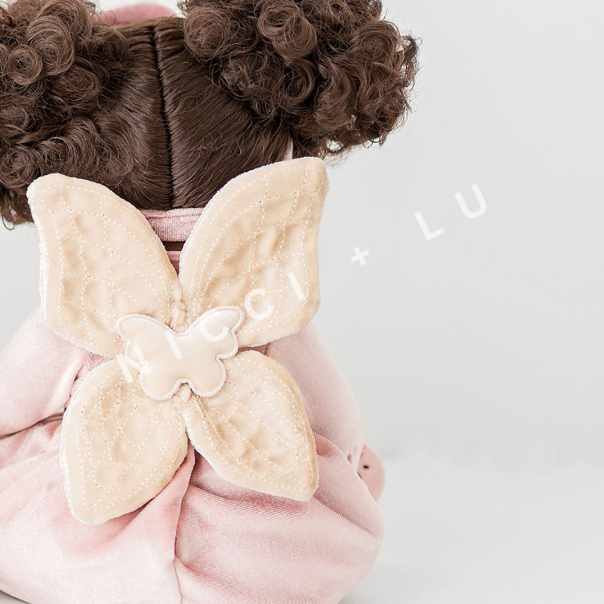 Beige Velvet Fairy Wings – Doll Accessories