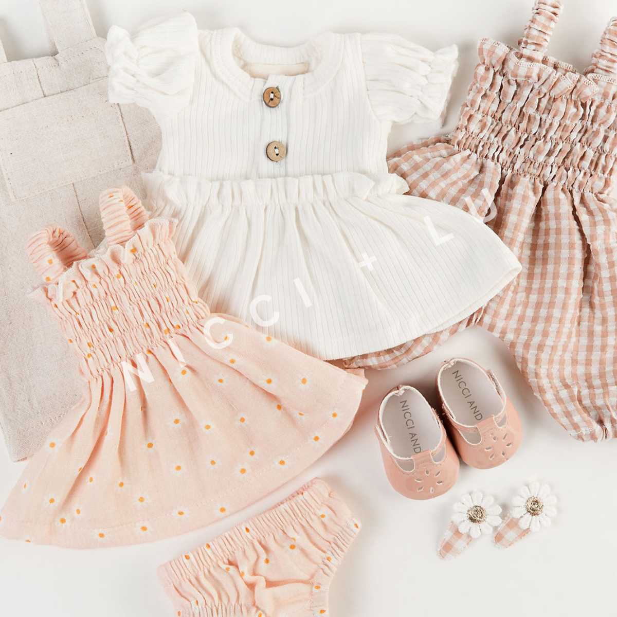 Doll Clothes - Kennedy Puff Sleeve Dress Bodysuit for 34cm Dolls - Ivory