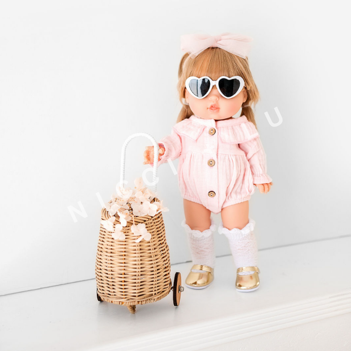 Heart Shaped Doll Sunglasses for 34cm Dolls - White