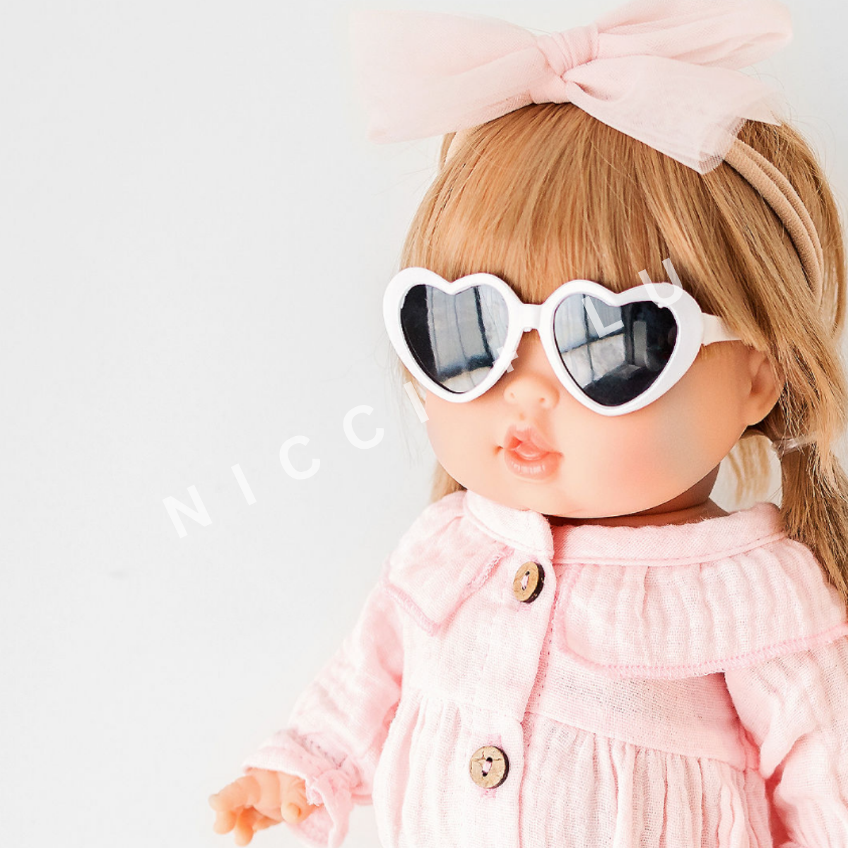 Doll Clothing - Daisy Muslin Playsuit for 34cm dolls - Cotton Candy