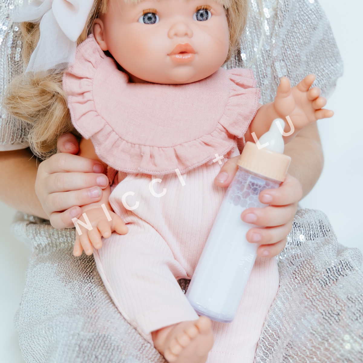 Little Frill Muslin Doll Bib – Rose Blush