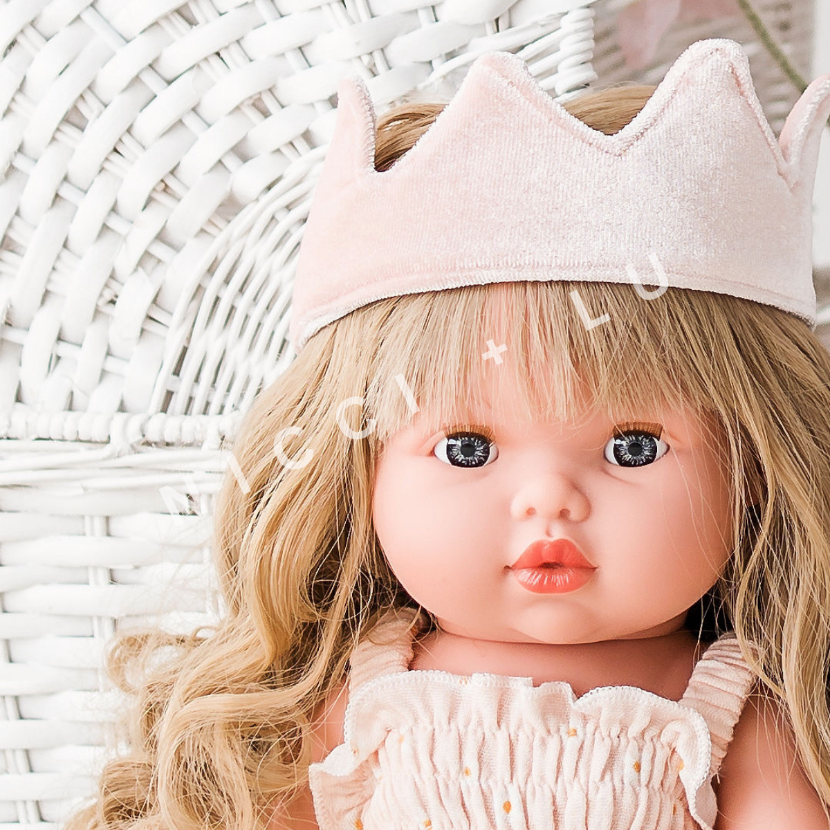 Doll Accessories - Velvet Crown - Ballet Pink