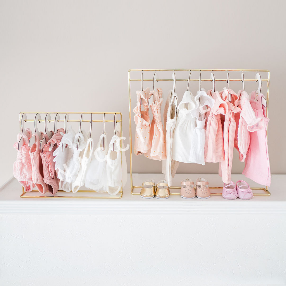 Gold Clothing Rail for Dolls, Kids Rooms &amp; Shop Display - Medium