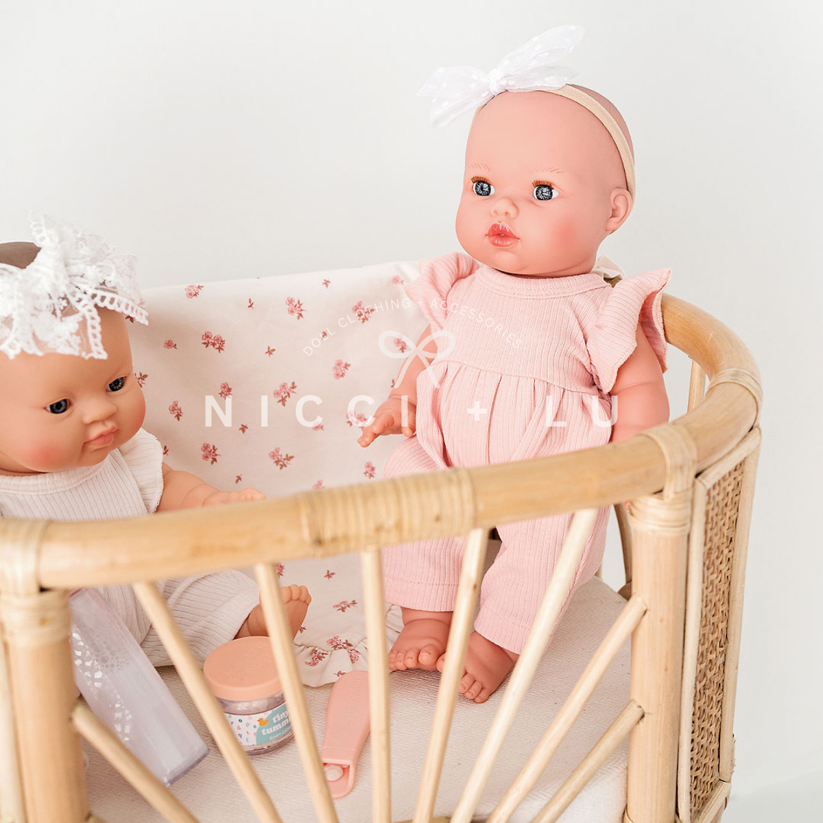 Doll Clothing - Lily Ribbed Jumpsuit for 34cm Doll - Rose Pink