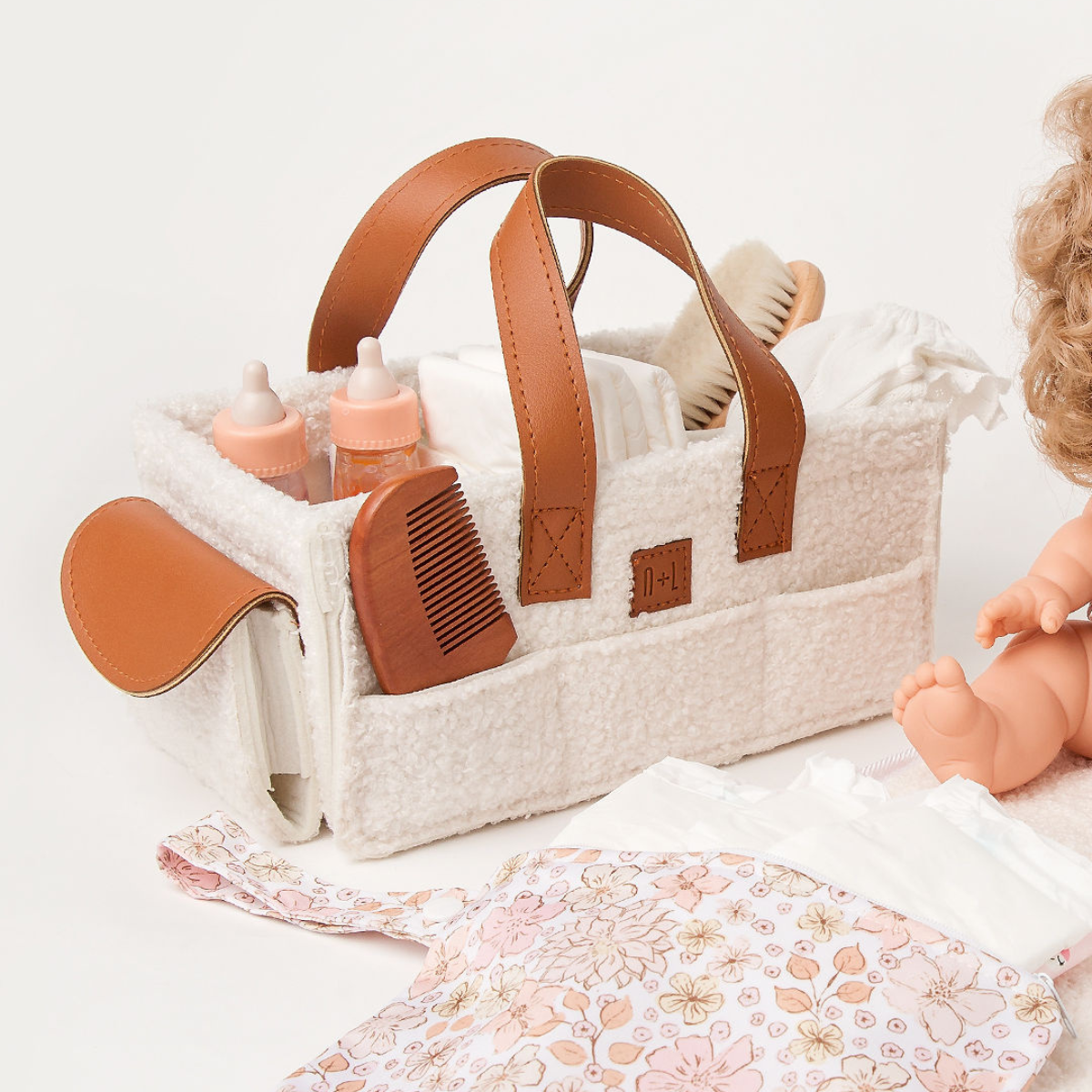 Mini Doll Nappy Caddy – Ivory