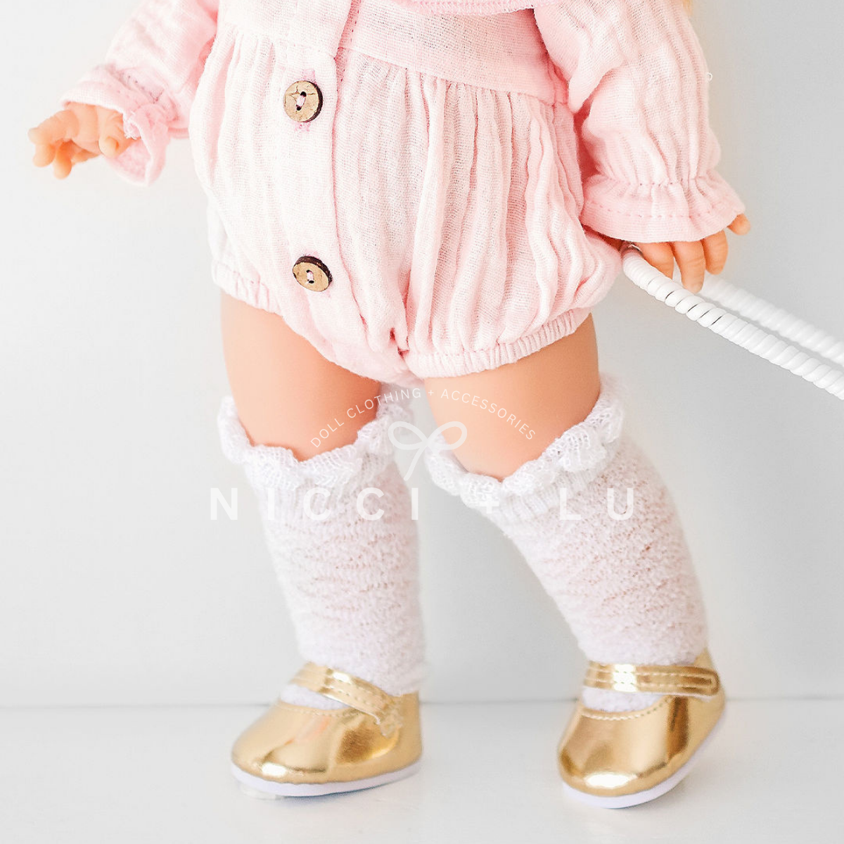Doll Accessories - Lace Knee High Sock for 34cm Dolls - White