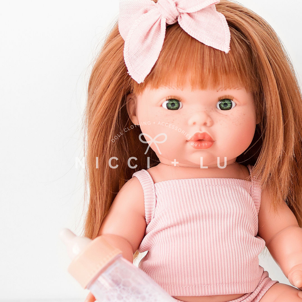 Doll Clothing - Isla Singlet + Undies Set for 34cm Dolls - Rose Blush