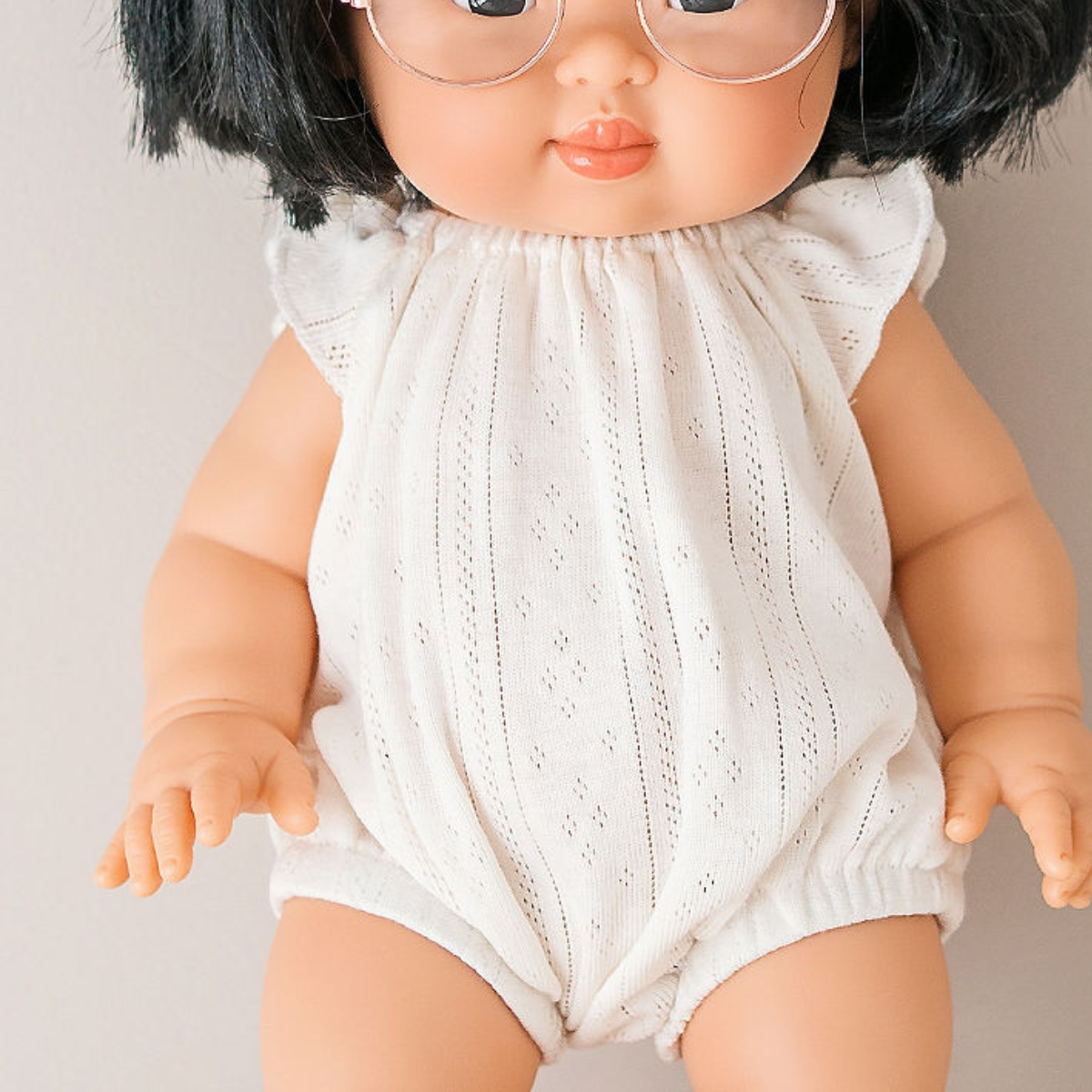 Doll Clothing - Willow Pointelle Romper for 34cm Dolls - Ivory