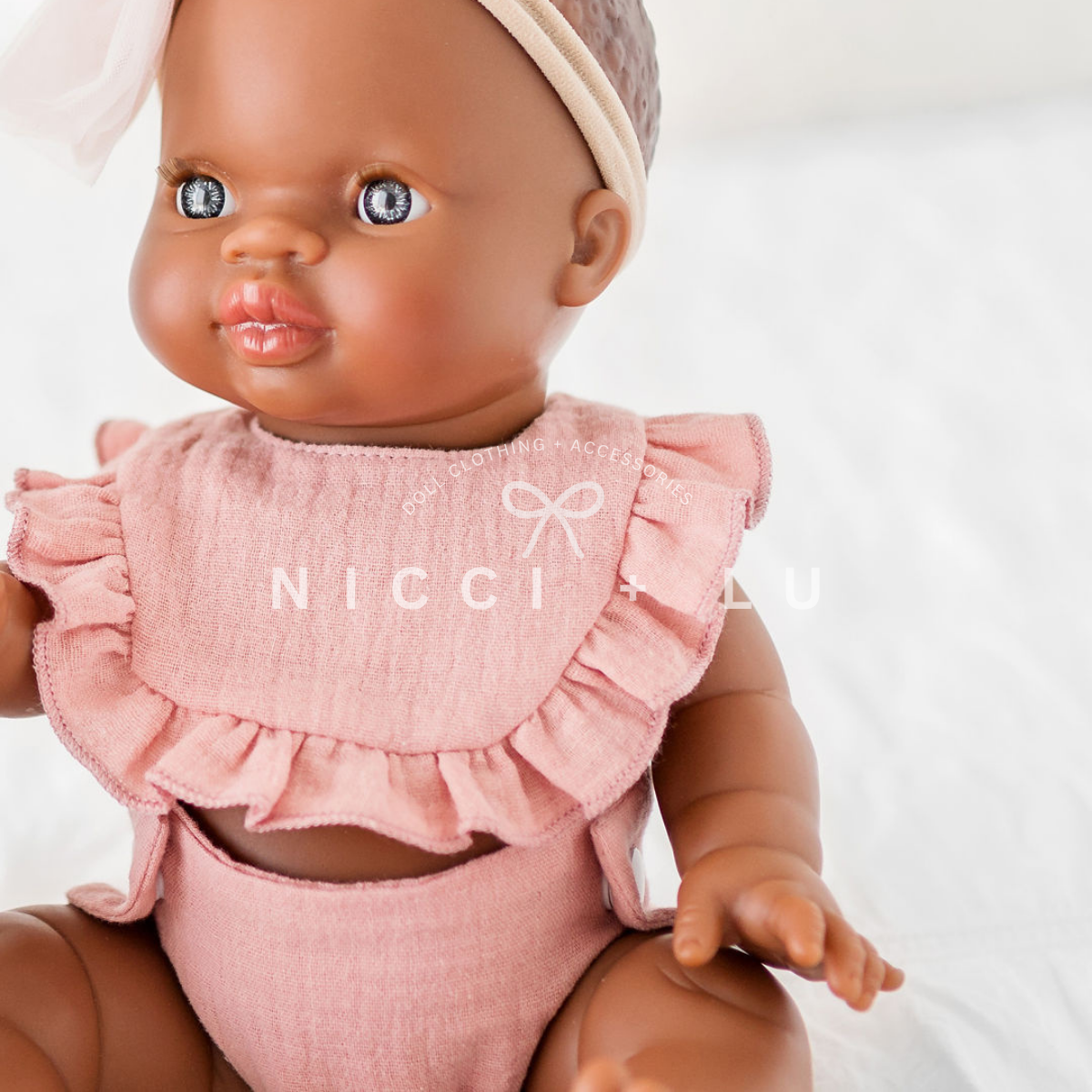 Doll Clothing - Doll Nappy Muslin - Rose Blush