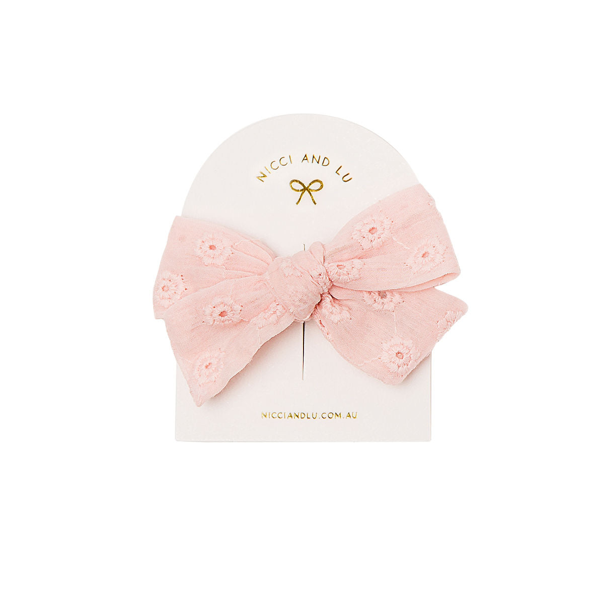 Pinwheel Bow Clip - Melon Posy Broidery