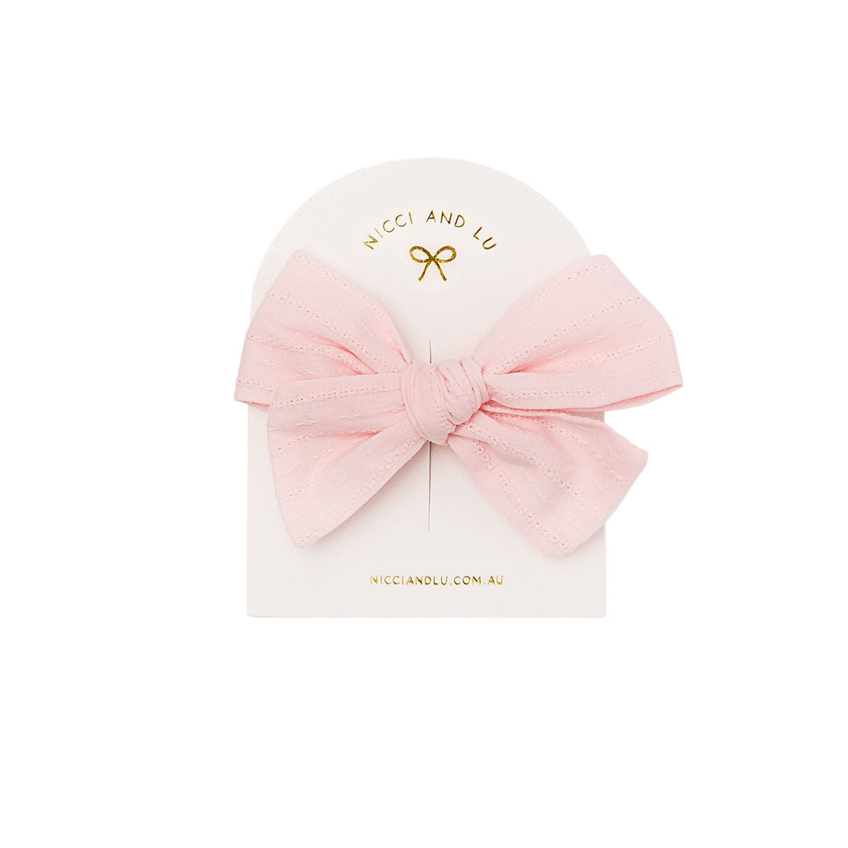 Pinweel Bow Clip- Pink Textured Linen