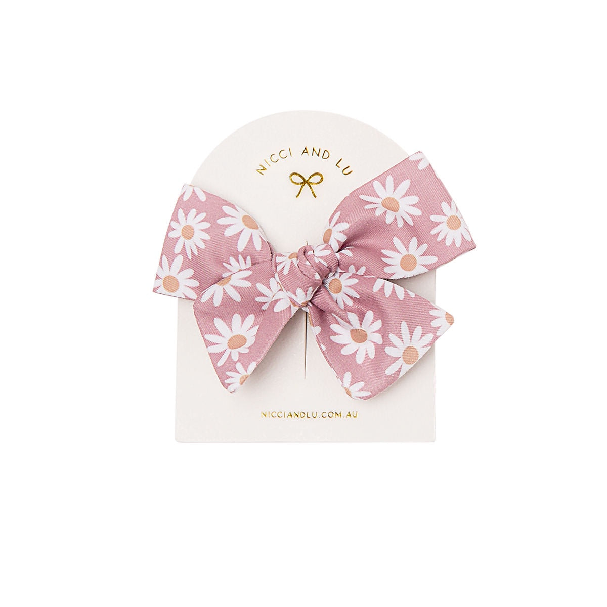 Pinweel Bow Clip- Rose Blush Daisy