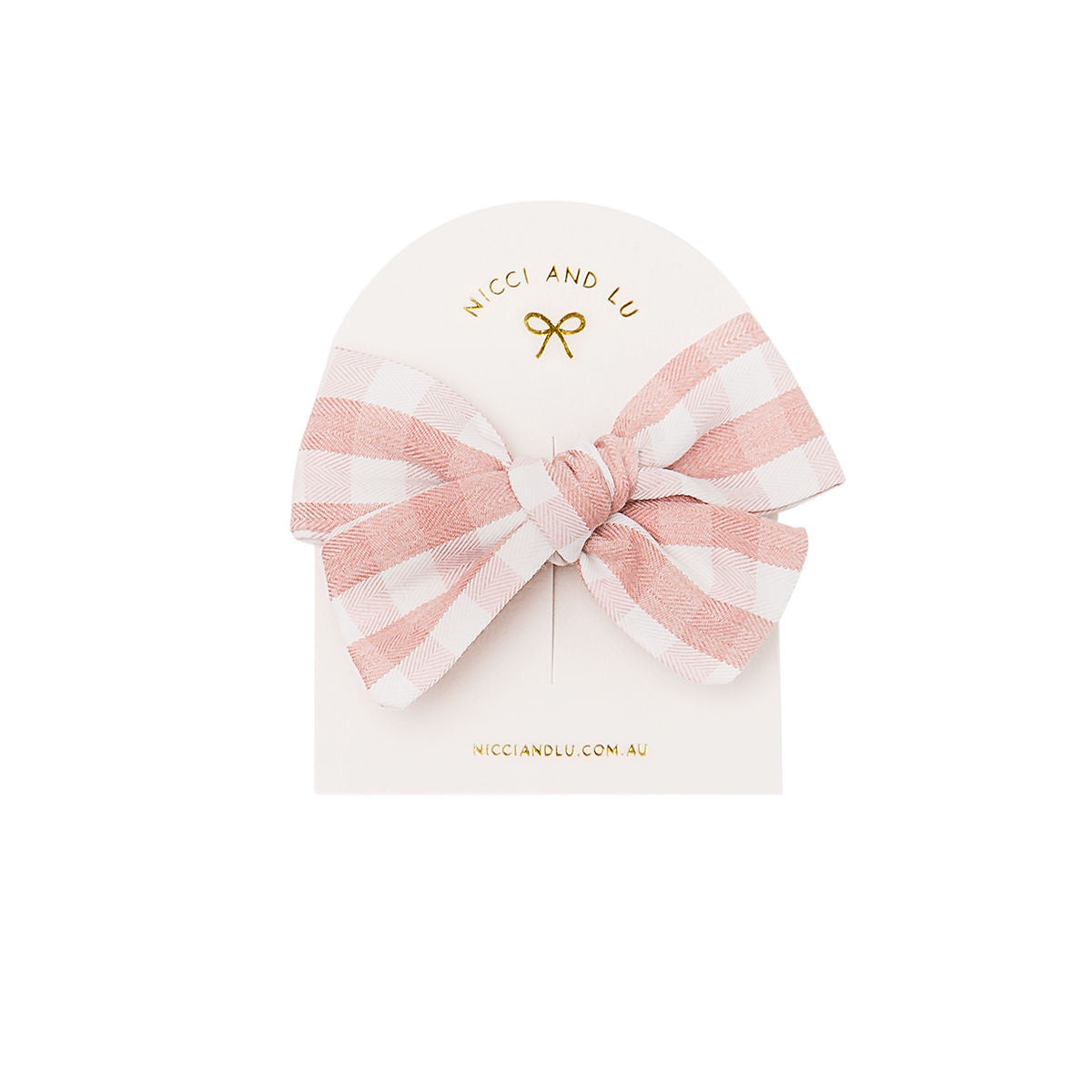 Pinweel Bow Clip- Rose Blush Gingham