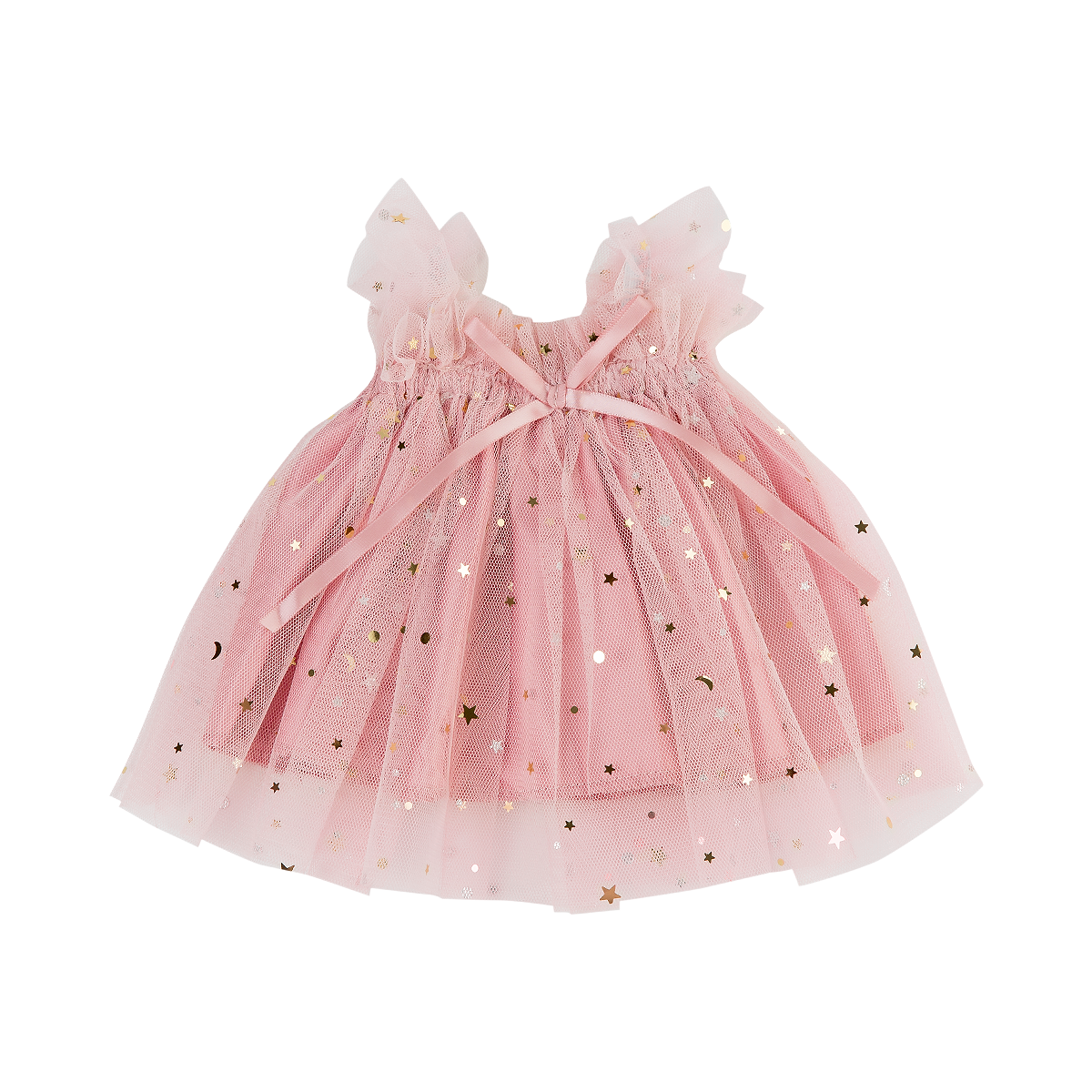 Rose Blush Doll Ballet Dress with layered tulle straps and bow detail.