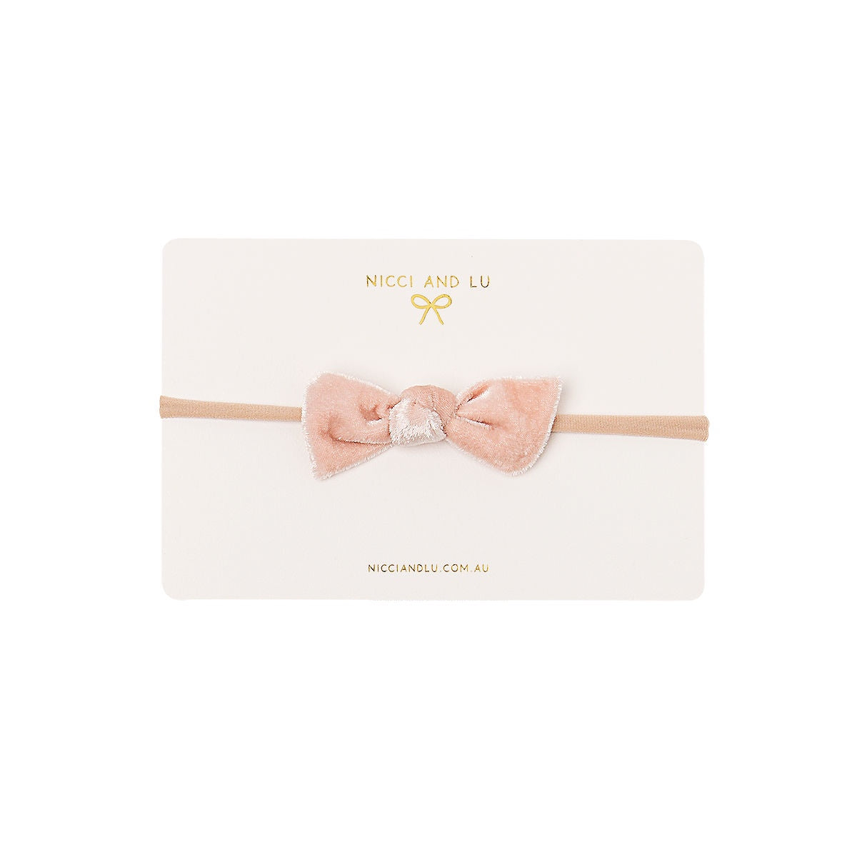 Soft Headband- Knot Bow Velvet Blush