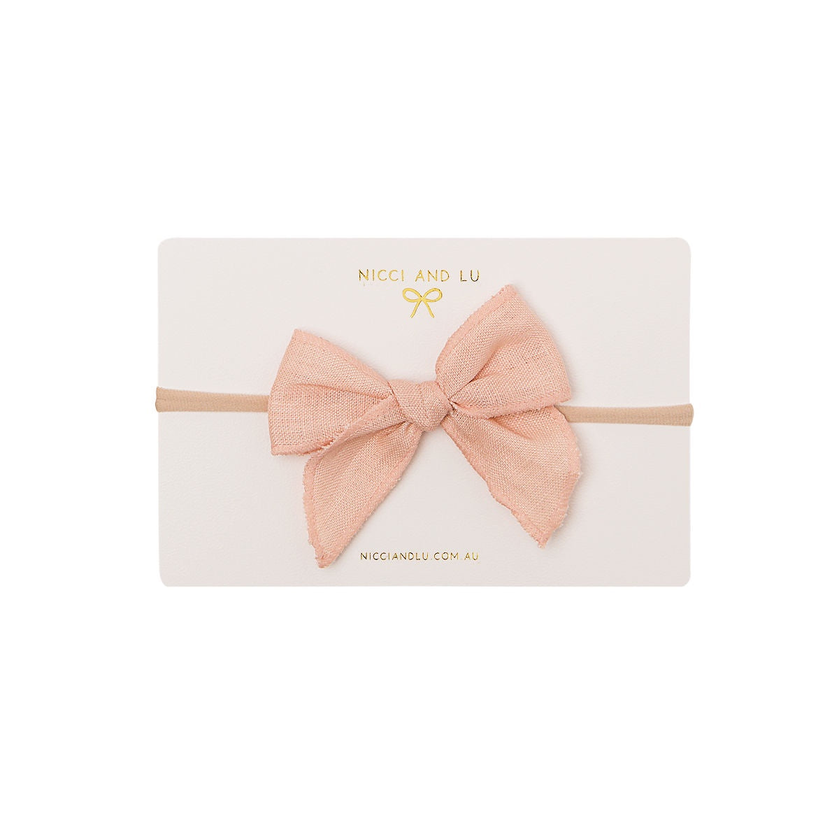 Soft Headband-Fable Bow Peach Linen