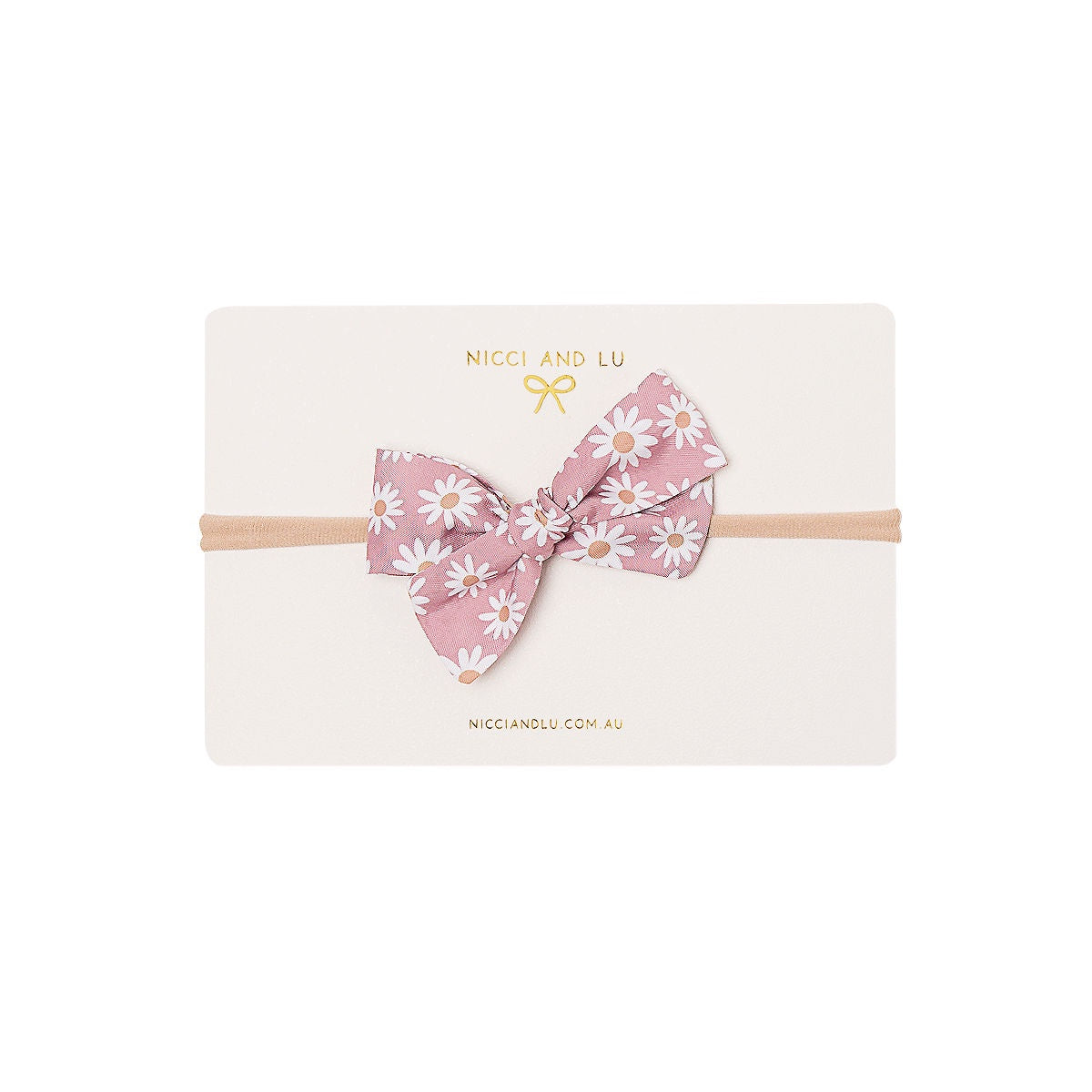 Soft Headband- Pinweel Bow Blush Daisy