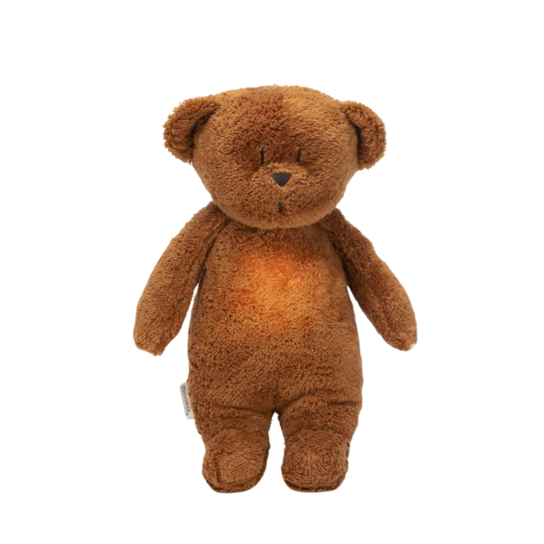 Moonie Organic Humming Bear with Lamp - Caramel