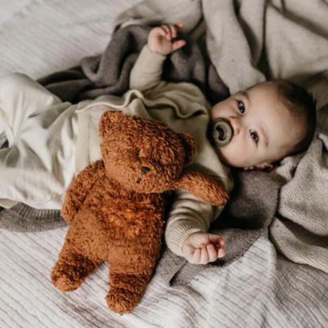 Moonie Organic Humming Bear with Lamp - Caramel